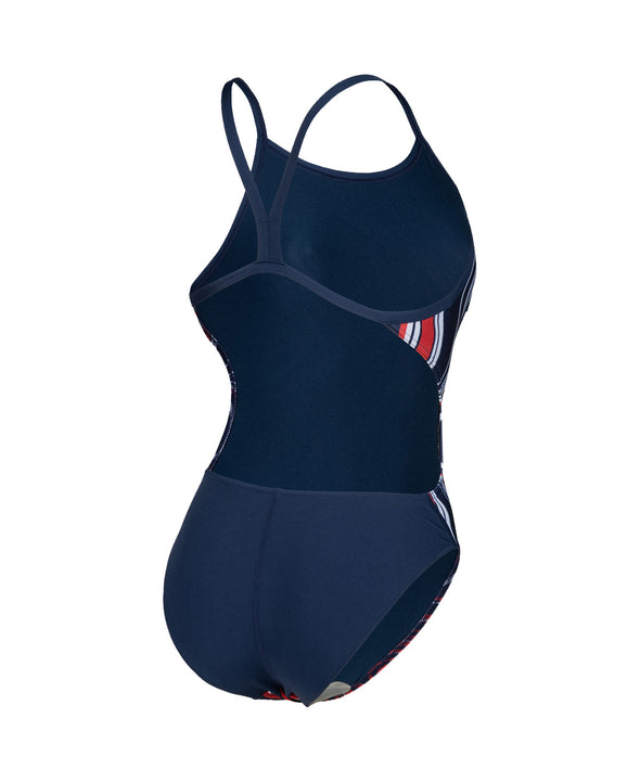 Arena Womens Marbled Challenge Back One Piece