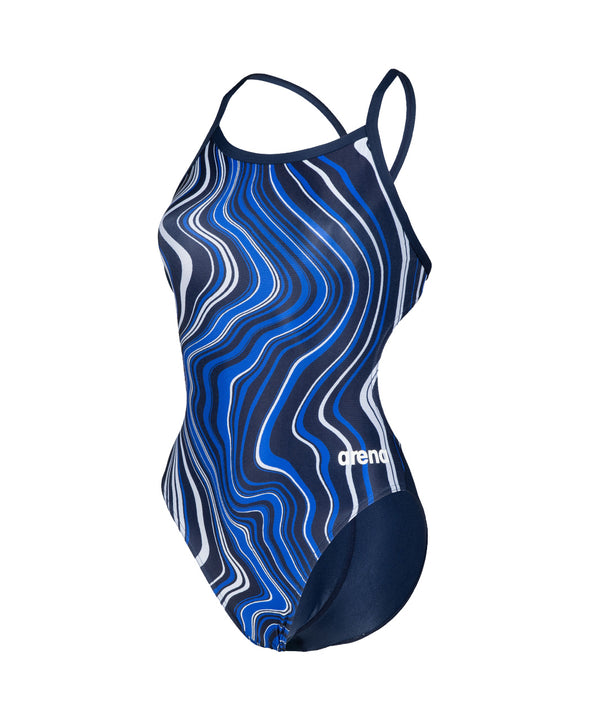 Arena Womens Marbled Challenge Back One Piece