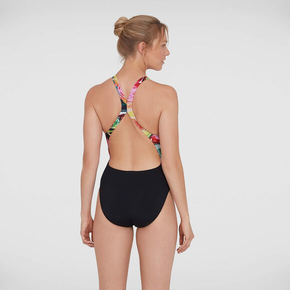 Speedo Colourblend Placement Digital Powerback Swimsuit