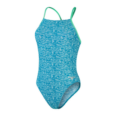 Speedo Allover Digital Lattice Back Swimsuit