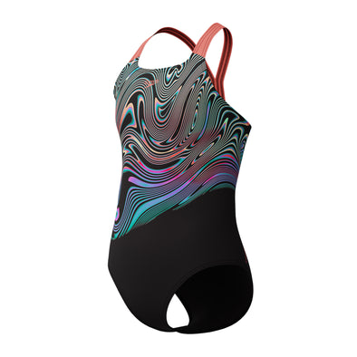 Speedo Girls Junior Placement Powerback Swimsuit