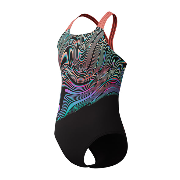 Speedo Girls Junior Placement Powerback Swimsuit