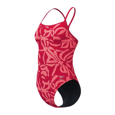 Speedo Women's Printed V-Back 2.0 One Piece Swimsuit
