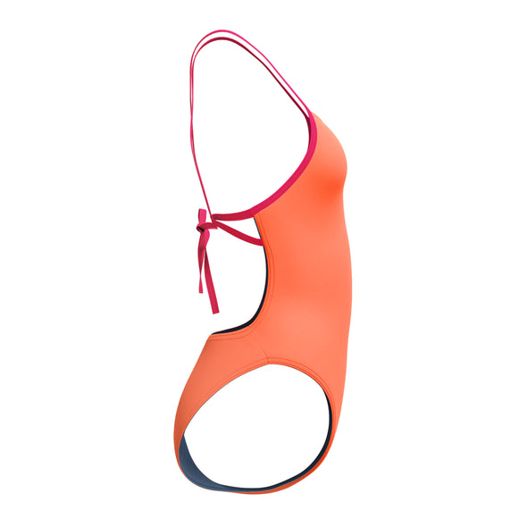 Speedo Solid Tieback Swimsuit - Orange