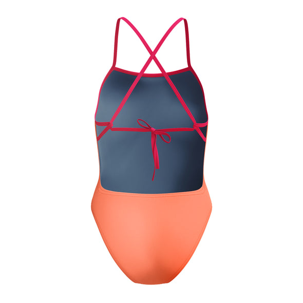 Speedo Solid Tieback Swimsuit - Orange