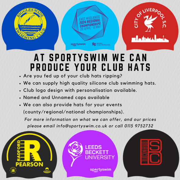 SportySwim Club Swimming Caps