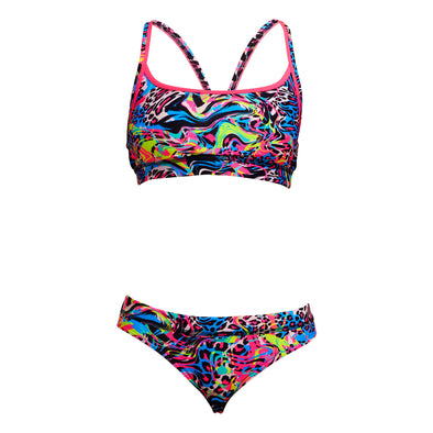 Funkita Lolly Leopard Ladies Sports Top and Brief