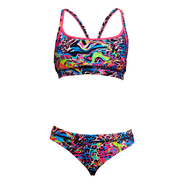 Funkita Lolly Leopard Ladies Sports Top and Brief