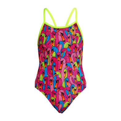Funkita Swan City Girls Single Strap One Piece Swimsuit