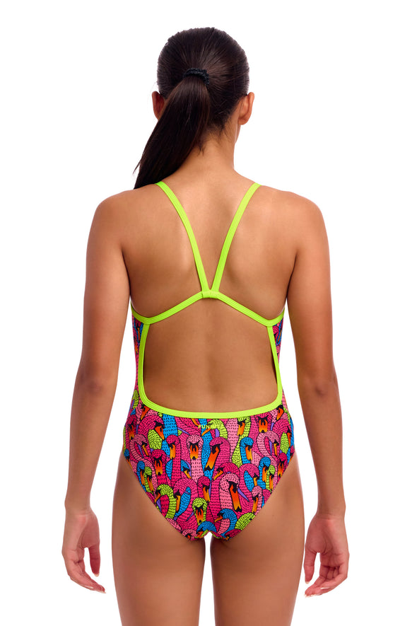 Funkita Swan City Girls Single Strap One Piece Swimsuit