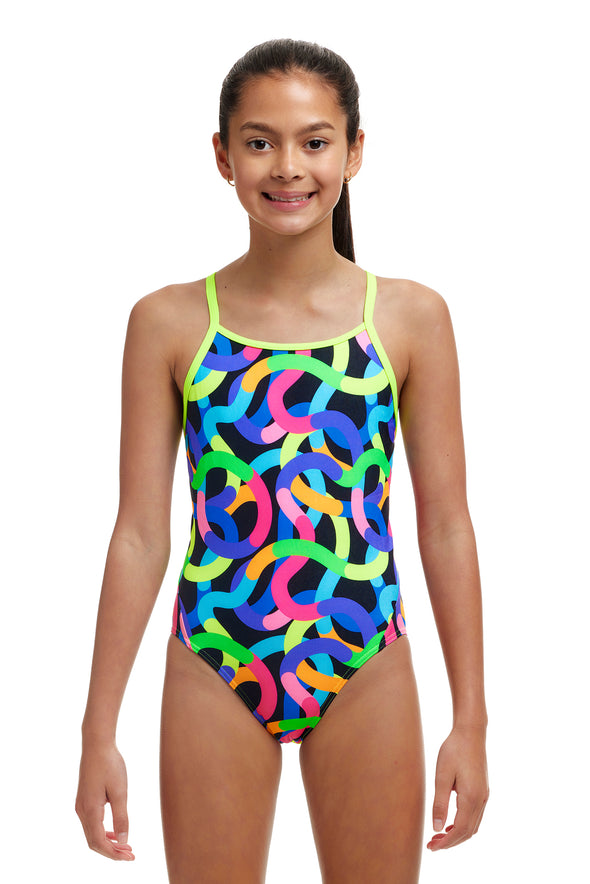 Funkita Got Worms Diamond Back Girls One Piece Swimsuit