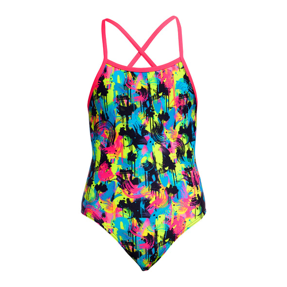 Funkita Blotchy Babe Strapped In Girls One Piece Swimsuit