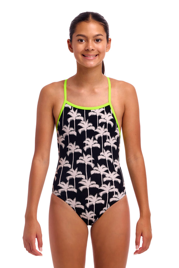 Funkita Palm Night Strapped In Girls One Piece Swimsuit