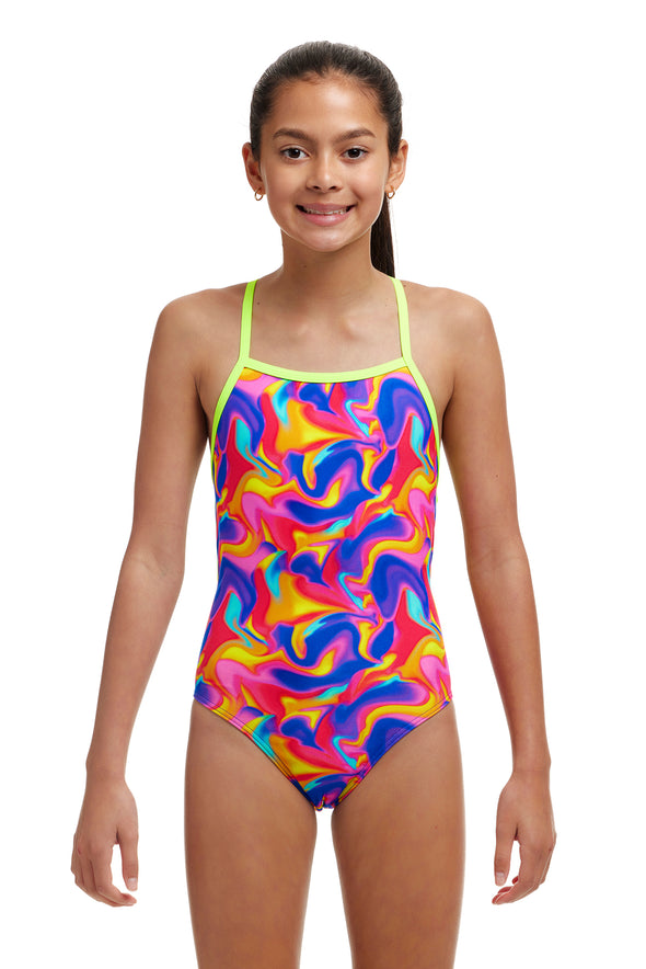 Funkita Summer Swirl Strapped In Girls One Piece