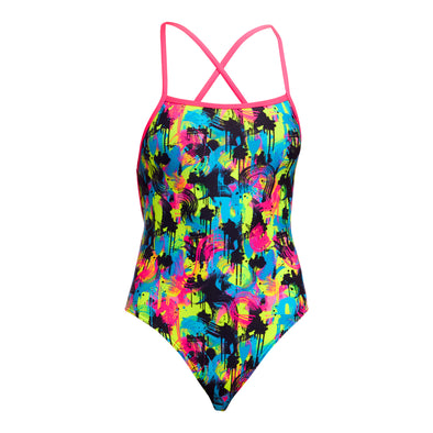Funkita Blotchy Babe Strapped In Ladies One Piece Swimsuit