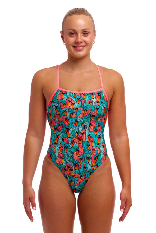 Funkita Swan See Swan Strapped In Ladies One Piece Swimsuit