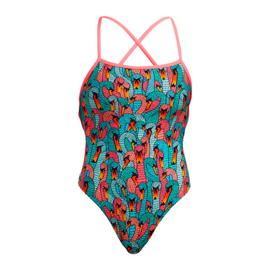 Funkita Swan See Swan Strapped In Ladies One Piece Swimsuit