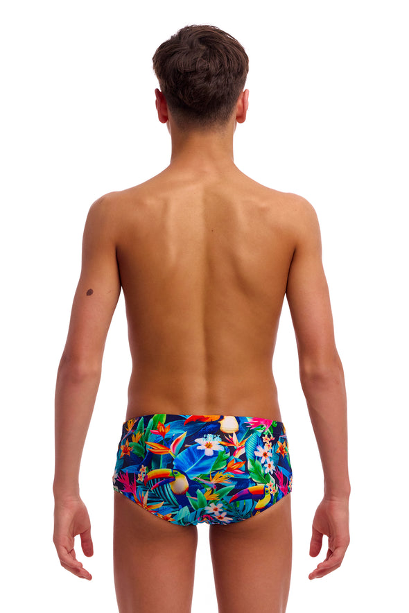 Funky Trunks Boy's Birdie Wordie Sidewinder Swim Trunks