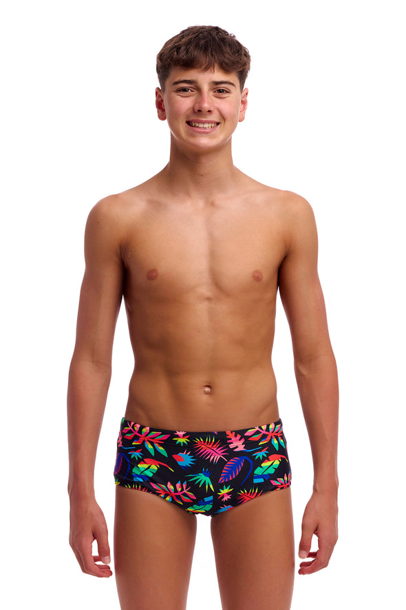 Funky Trunks Boy's Lost Leaf Sidewinder Swim Trunks