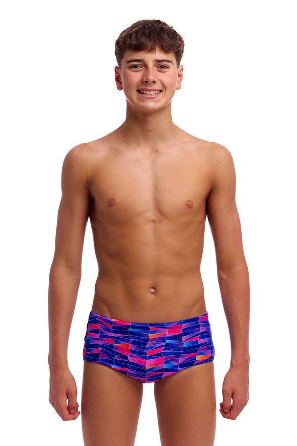 Funky Trunks Boy's Warped Waves Sidewinder Swim Trunks
