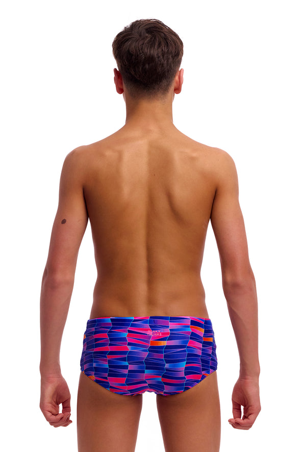 Funky Trunks Boy's Warped Waves Sidewinder Swim Trunks