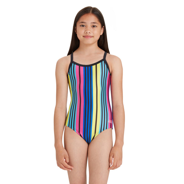 ZOGGS Junior Girls Gem Stripe Print Strikeback