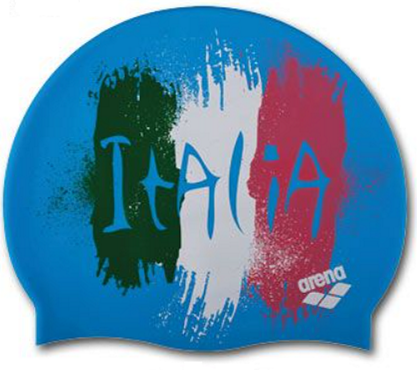 Arena Print 2 Flag Silicone Swimming Caps. Multiple Countries