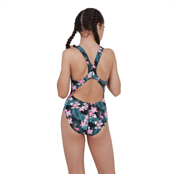 Speedo Girls Junior JungleGlow Allover Splashback Swimsuit