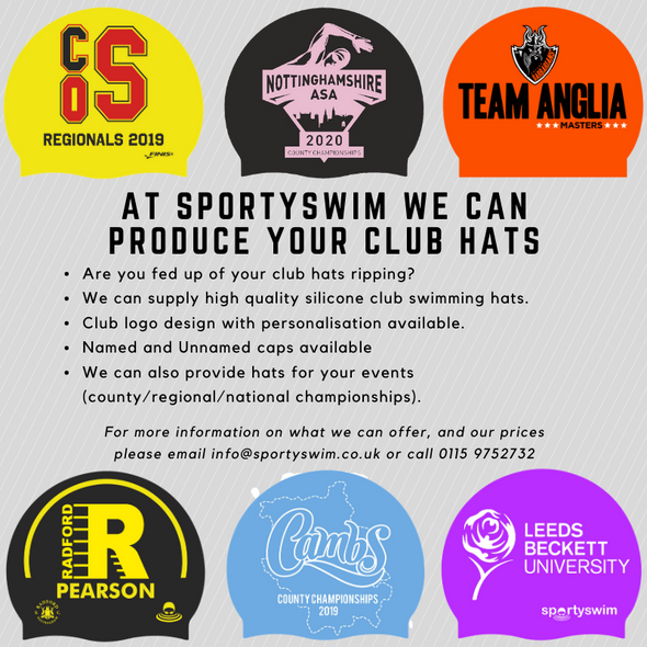 SportySwim Club Swimming Caps