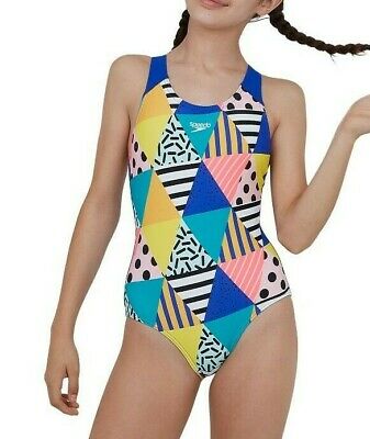 Speedo Girls Junior Dazzlebloc Splashback Swimsuit